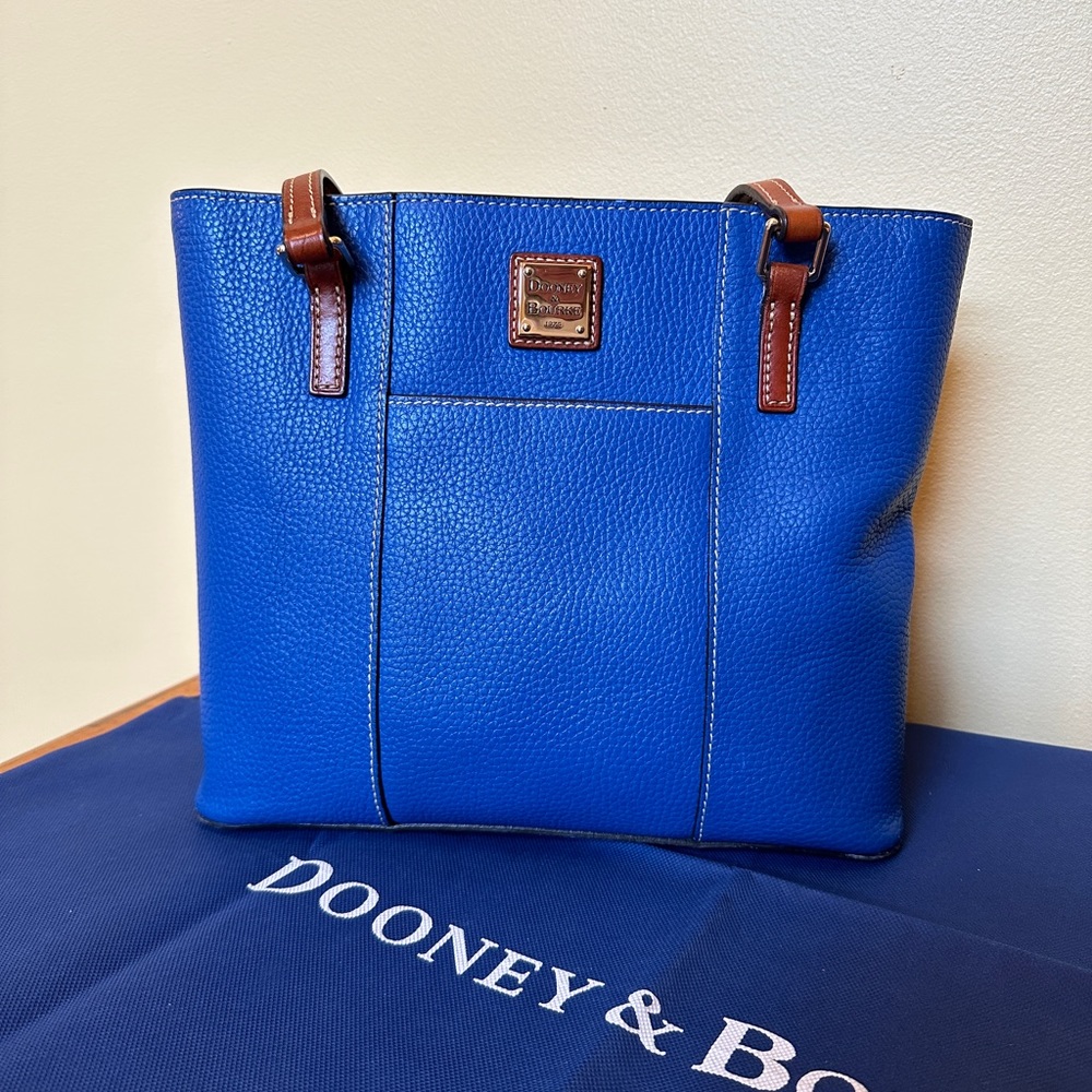 Downey&Burke pebble grain small Lexington in Royal Blue H10.5”, W3.5”, L11.75”